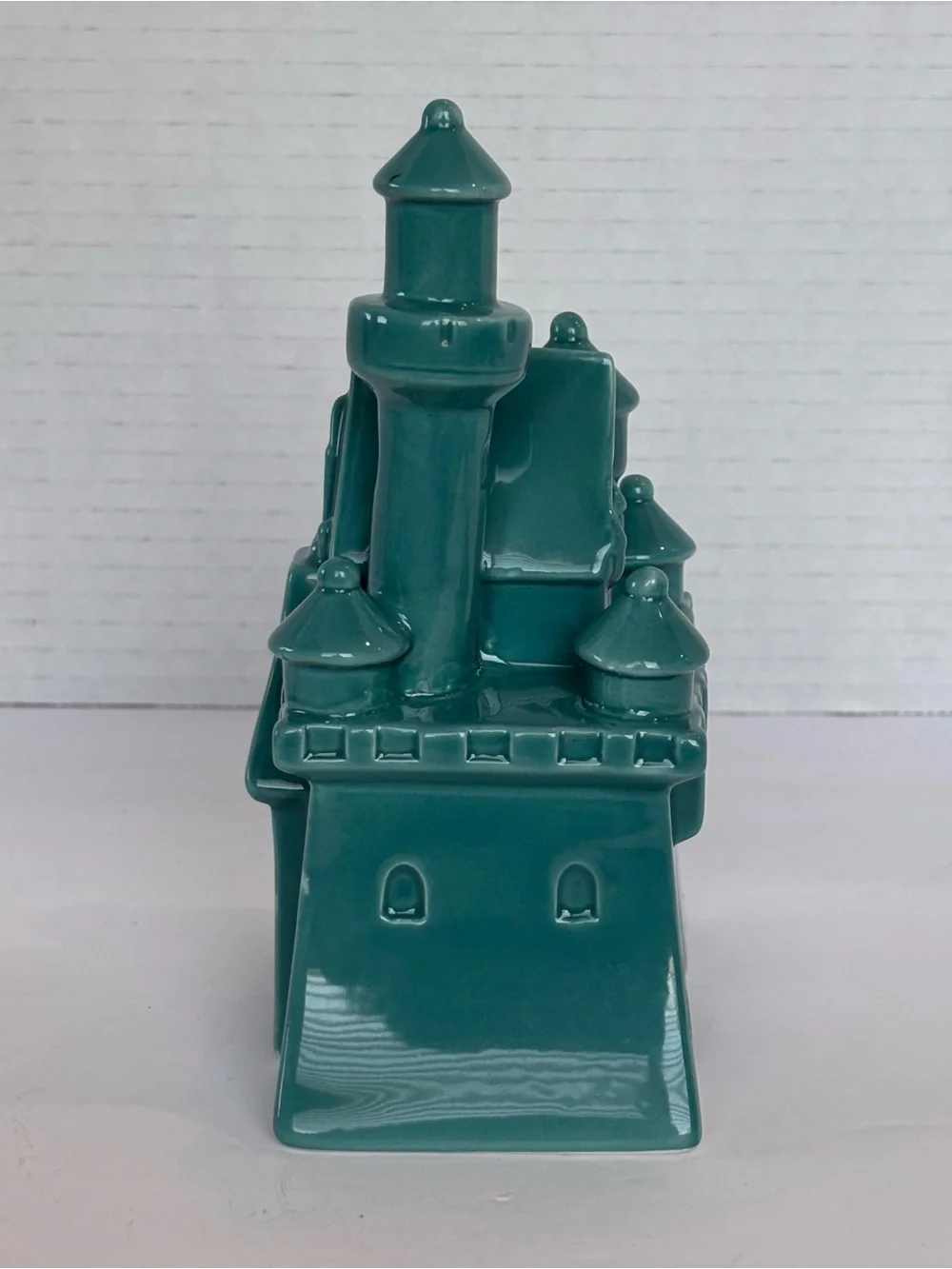 Disney Parks Fantasyland Castle Teal Blue Ceramic Figure Cake Topper Decoration